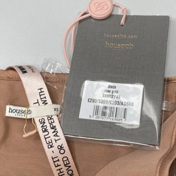 NEW HOUSE OF CB Women Maxi Dress Rose Gold Size XS Giada Embroidered Sequin Gown - Picture 2 of 6